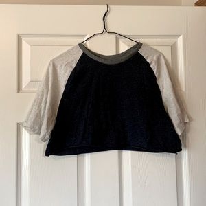 Baseball tee crop top